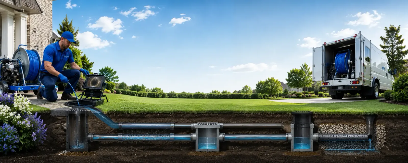 Outdoor drain cleaning information for Burlington, MI